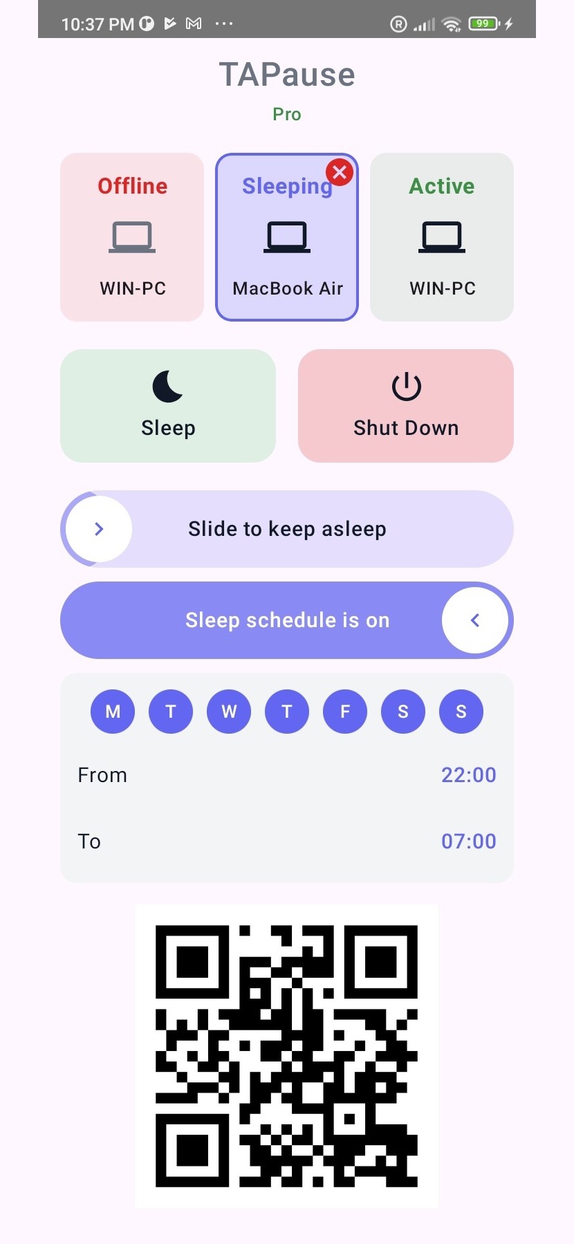 TAPause app on Android