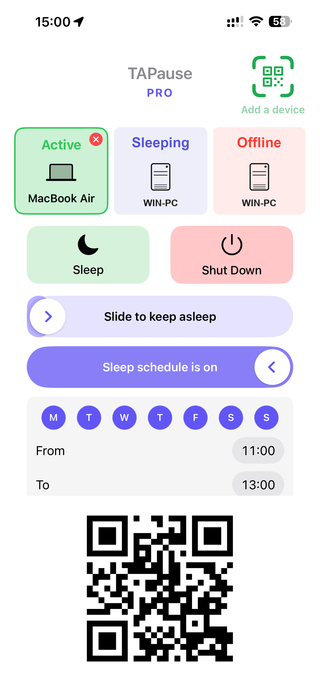 TAPause app on iPhone